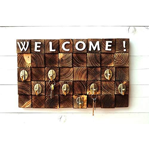 Personalized Key Holder, Welcome Sign, Fathers Day Gift, Wood Key Holder, Key Hanger, Wall Key Holder, Wooden Key Holder, Rustic Key Holder