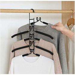 2pcs Random Color Storage Racks Wardrobe Organizer Space Saving Trouser Fishbone Type Towel Clothes Hangers Hook Multi Layers Hangers for Clothes