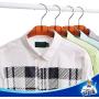 MR. SIGA Deluxe Shirt Hangers, Pack of 12, Width: 37.5cm, Durable Non-Slip with Notched Shoulders & Swivel Hooks, Translucent Brown