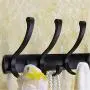 SX1560 Aluminum Alloy Punch-Free Hook Clothes Towel Hanger Wall Hanging Bathroom Bedroom Hook (Color : Black)