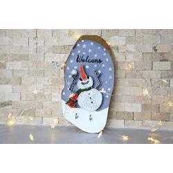 Snowman Key Holder - Wall Mounted Key Holder - String Art Wooden Key Hanger - Wall Decor