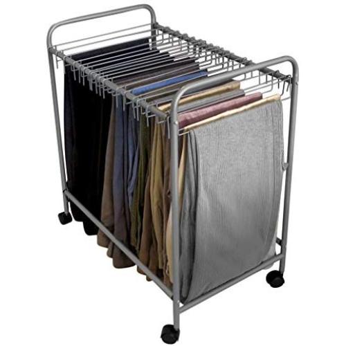 Evelots Pant/Jeans/Trouser Rolling Trolley-Closet Organizer-Come with 18 Hangers