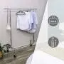 SONGMICS Clothes Garment Rack Heavy Duty Maximum Capacity 300 lb Clothing Rack on Wheels All Metal Chrome Extendable UHSR11S SONGMICS Clothes Garment Rack Heavy Duty Maximum Capacity 300 lb Clothing Rack on Wheels All Metal Chrome Extendable UHSR11S