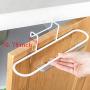 Alliebe 2pcs Towel Rack Hanging Holder for Organizer Bathroom Kitchen Cabinet Cupboard Hanger Over Door（White and Black）