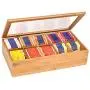Bamboo Tea Storage Boxes Tea Bag Organizer or Kitchen Condiment Holder Perfect for Tea Lovers Countertop (14.5" x 8" x 4") Bamboo Tea Storage Boxes Tea Bag Organizer or Kitchen Condiment Holder Perfect for Tea Lovers Countertop (14.5" x 8" x 4")