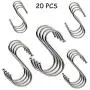S Shaped Hooks Stainless Steel 5 Size Heavy Duty Hangers for Kitchenware Pan Pots Utensils Clothes Bags Towels Plants Kitchen, Work Shop, Bathroom, Garden 20PCS S Shaped Hooks Stainless Steel 5 Size Heavy Duty Hangers for Kitchenware Pan Pots Utensils Clothes Bags Towels Plants Kitchen, Work Shop, Bathroom, Garden 20PCS