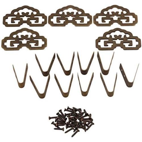 RDEXP 4.8x3cm Chinese Style Classical Painting Picture Frame Hanger Hanging Hooks CYJ020 Antique Bronze with Screws Pack of 5 RDEXP 4.8x3cm Chinese Style Classical Painting Picture Frame Hanger Hanging Hooks CYJ020 Antique Bronze with Screws Pack of 5