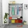PaPafix Heavy Duty Wire Shelving Unit Garment Rack,Portable Clothes Closet Wardrobe Storage Organizer, with Hanger Bar Wheels+2 Pair Side Hooks, Black PaPafix Heavy Duty Wire Shelving Unit Garment Rack,Portable Clothes Closet Wardrobe Storage Organizer, with Hanger Bar Wheels+2 Pair Side Hooks, Black