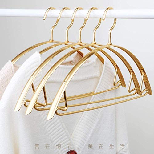 Metal Hangers for Clothes Dressing Strong Package 10 Cromado, antirust, Antiskid, Save Space, Gold 42 cm