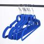 10 Pieces Non-Slip Thin Clothes Hanger Heart-shaped and Space-Saving, 16-inch Long Garment Hanger Ideal for Kids, Girls, Children Skirts, Adult Shirts, Dresses, Tank Tops, Slacks, Pants (Blue)