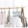 10pcs Random Color Multi-Function Folding Magic Hook Nine-Hole Rotation Magic Clothes Hanger Drying Cabinet Bedroom Clothes Home
