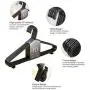 10pcs Black Non-Slip Suit Hangers for Adult Clothing Multi-Functional Home Clothes Hangers Space Saving Organizer 10pcs Black Non-Slip Suit Hangers for Adult Clothing Multi-Functional Home Clothes Hangers Space Saving Organizer