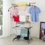 Lijuan Qin 3-Tier Rolling Clothes Drying Rack Organizer, Folding Garment Laundry Dryer Hanger Compact Steel Construction for Indoor Outdoor Cozy Lijuan Qin 3-Tier Rolling Clothes Drying Rack Organizer, Folding Garment Laundry Dryer Hanger Compact Steel Construction for Indoor Outdoor Cozy