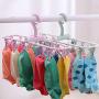 SUOWO Folding Portable Clip Drip Hangers for Baby Clothes Socks Laundry Drying Space Saving Travel Rotatable Plastic 12 Clips (Lilac)