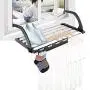 ZZQ Shoe Rack, Folding Laundry Towel Drying Rack Balcony Windowsill Fence Guardrail Corridor, Stainless Steel Retractable Clothes Hanging Racks with Clips for Drying Socks
