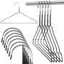 HANGERWORLD 100 Black Coating 16inch Metal Wire 13 Gauge Pants Bar Coat Clothes Garment Hangers