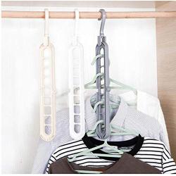 10pcs Random Color Nine-Hole Rotating Multi-Function Folding Hanger Clothes Coat Hanger Baby Hangers Hangers for Clothes Kids Hangers Closet Rod