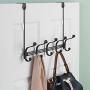 iDesign York Metal 5-Hook Over-the-Door or Wall Mount Rack for Coats, Hats, Scarves, Towels, Robes, Jackets, Purses, 15.62" x 5.35" x 12.83", Bronze