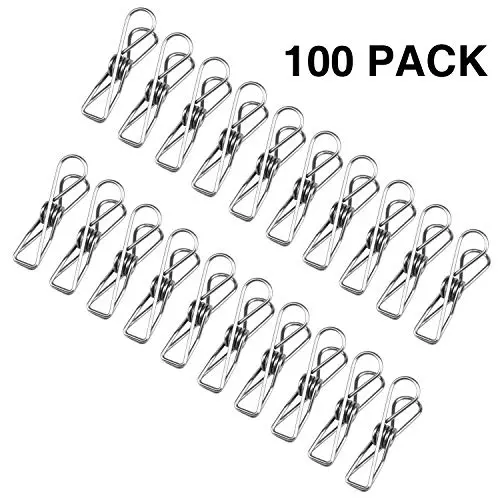 Tebery 2.2 inch Stainless Steel Cloth Pin Clothes Drying Hanger, Wire Laundry Clip, Hooks for Home/Office (100 Pack) Tebery 2.2 inch Stainless Steel Cloth Pin Clothes Drying Hanger, Wire Laundry Clip, Hooks for Home/Office (100 Pack)