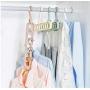 10pcs Random Color Multi-Functional 9 Holes Clothes Hanger Skirt Shirt Coat Drying Hang Rack Wardrobe Storage Organizer Space-Saving Cabide