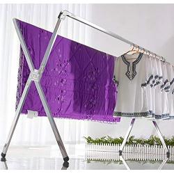 Decor Hut Laundry Drying Rack Chrome Foldable Indoor and Outdoor Use Folds Flat Easy Storage