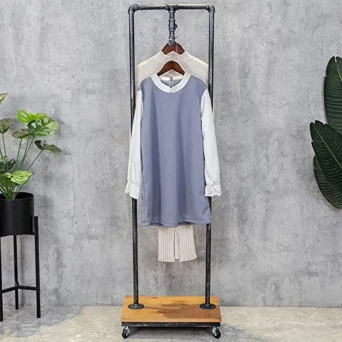 HANS CAO Industrial Heavy Duty Rolling Garment Rack with Storage Shelves, Free-Standing Clothes Hanger, Garment Display Stand, 15.7L x 15.7W x 63H HANS CAO Industrial Heavy Duty Rolling Garment Rack with Storage Shelves, Free-Standing Clothes Hanger, Garment Display Stand, 15.7L x 15.7W x 63H