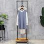 HANS CAO Industrial Heavy Duty Rolling Garment Rack with Storage Shelves, Free-Standing Clothes Hanger, Garment Display Stand, 15.7L x 15.7W x 63H