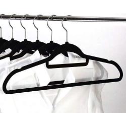 Velvet Hangers Original Slim Non-Slip Velvet Covered, 32, Black Clothes Hangers Pack, 17.5” x 9” x 0.24”,