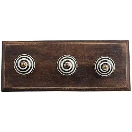 Indianshelf Handmade 1 Artistic Vintage Cream Wooden Strip Rail Hooks Holders/Clothes Hooks Over Door Indianshelf Handmade 1 Artistic Vintage Cream Wooden Strip Rail Hooks Holders/Clothes Hooks Over Door