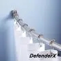 Roller Ball Bathroom Shower-Curtain Rings-DefenderX Multipurpose Hooks - Set of 12 Rings, Polished Chrome, 100% Stainless Steel