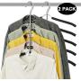 DOIOWN Blouse Tree Hangers Clothes Hangers Non Slip Space Saving Stainless Steel Shirt Hangers Coats Hangers Closet Organizer (2, Black)