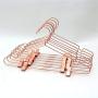 KOOBAY 50Pack 17" Metal Hook Wire Rose Gold Copper Hangers with Clips Clothes Stroage Coat Hangers