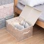 Prandom Large Foldable Storage Bins with Lids Fabric Decorative Storage Boxes Cubes Organizer Containers Baskets with Cover Handles Removable Divider for Bedroom Closet Nursery 17.3x11.8x9.8 Inch 3 Pack