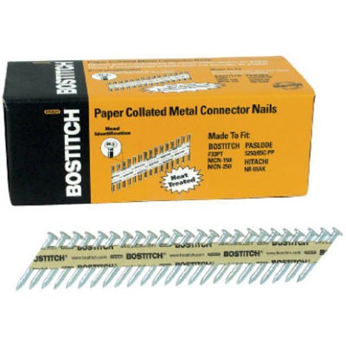 BOSTITCH PT-MC13115GAL-1M 1 1/2-Inch x .131 Paper Tape Collated Galvanized Metal Connector Nails, 1000-Qty. - PT-MC13115G-1M