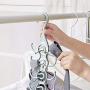 hqcOrDeua 5 Layers Multifunctional Hanging Scarf Necktie Bag Belt Hanger Wardrobe Clothes Storage Rack with Hook Green