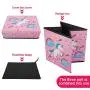 AOTUO Cartoon Collapsible Storage Organizer Ottoman for Kids Bedroom Stool Seat Children Toy Storage Box