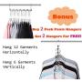 Eggsnow Pants Hangers Space Saving Hangers 2 Pack Stainless Steel Trousers Hangers Clothes Hangers Organizer with Foam Padded Swing Arm for Jeans Scarf-Black