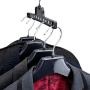 HANGERWORLD 6 Black 8.9inch Plastic Space Saving Closet Travel Multiple Garment Coat Clothes Hangers
