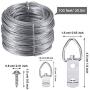 ECKJ Picture Hanging Kit 15 Pcs D Ring Picture Hangers 2 Hole 15 Pcs D Ring Picture Hangers 1 Hole 45 Pieces Screws with 100 Feet Picture Hanging Wire Supports up to 30 lbs