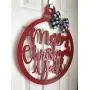 Merry Christmas Yall Ornament Door Hanger - Merry Christmas Door Sign - Country Christmas Holiday Door Hanger - Red Ornament Door Hanger