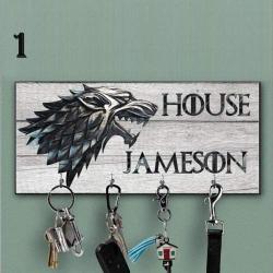 Personalized gray Key Hanger for wall Game of thrones key holder Custom key rack Wolf stark key holder Key organizer Anniversary Gift Fan the game of thrones Wedding surprise House stark key holder