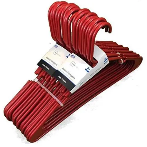 Standard Plastic Adult Hangers - 20Pk - Red Standard Plastic Adult Hangers - 20Pk - Red