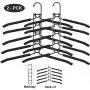 (2-Pack) Clothes Hangers, 5 in 1 Detachable Multilayer Non-Slip Clothes Rack, Metal Rust-Free Wardrobe Clothes Rack, Space Saver Closet Organizer for Jacket Coat Sweater Skirt Trousers Shirt T-Shirt (2-Pack) Clothes Hangers, 5 in 1 Detachable Multilayer Non-Slip Clothes Rack, Metal Rust-Free Wardrobe Clothes Rack, Space Saver Closet Organizer for Jacket Coat Sweater Skirt Trousers Shirt T-Shirt
