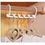 10pcs 5 Hole Magic Hanger Space Saving Hanger Plastic Cloth Hanger Hook Organizer Wardrobe Save Practical Hook Closet Organizer Tool