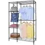 Finnhomy Heavy Duty Wire Shelving Garment Rack for Closet Organizer Portable Clothes Wardrobe Storage with Adjustable Shelves and Hangers,Thicken Steel Tube,Black Finnhomy Heavy Duty Wire Shelving Garment Rack for Closet Organizer Portable Clothes Wardrobe Storage with Adjustable Shelves and Hangers,Thicken Steel Tube,Black