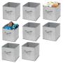 mDesign Soft Fabric Closet Storage Organizer Bin Boxes - Front Handle, for Cube Furniture Shelving Units Bedroom, Nursery, Toy Room - Textured Print - Large, 8 Pack - Gray mDesign Soft Fabric Closet Storage Organizer Bin Boxes - Front Handle, for Cube Furniture Shelving Units Bedroom, Nursery, Toy Room - Textured Print - Large, 8 Pack - Gray