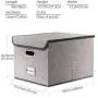 Prandom File Organizer Boxes - Set of 4 Collapsible Decorative Linen Filing Storage Hanging File Folders with Lids Office Cabinet Letter Size (15x12.2x10.75 inch)