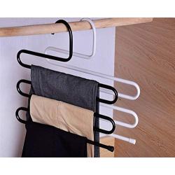 YYGIFT Practical Trouser Pants Hangers Rack Space Saver for Hanging Tie Trousers Pants Scarf Jeans White