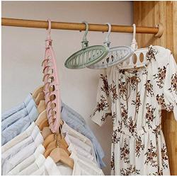 10pcs Random Color Clothes Coat Hangers 9-Hole Clothes Drying Racks Multi Funcion Plastic Scarf cabide Baby Hanger Storage Rack Hangers for Clothes