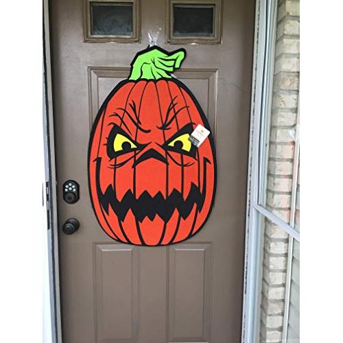 Huge Halloween angry pumpkin door hanger/decoration wall art 22 x 22 Pumpkin thanksgiving